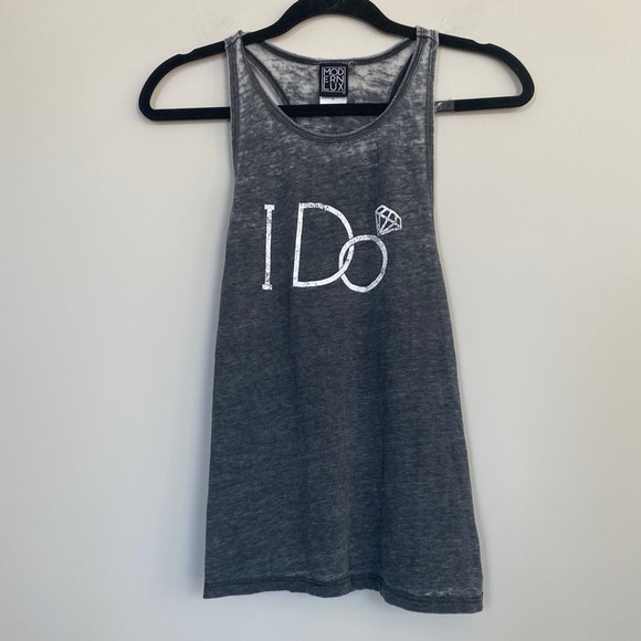Modern Lux Tops - Modern Lux “I Do” Gray Tank Top
